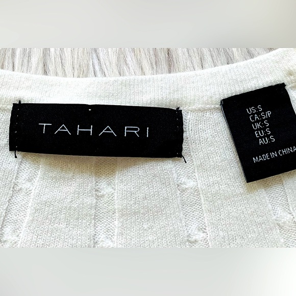 TAHARI Off-white Sweater w/ Ascend Stitching - Picture 7 of 12